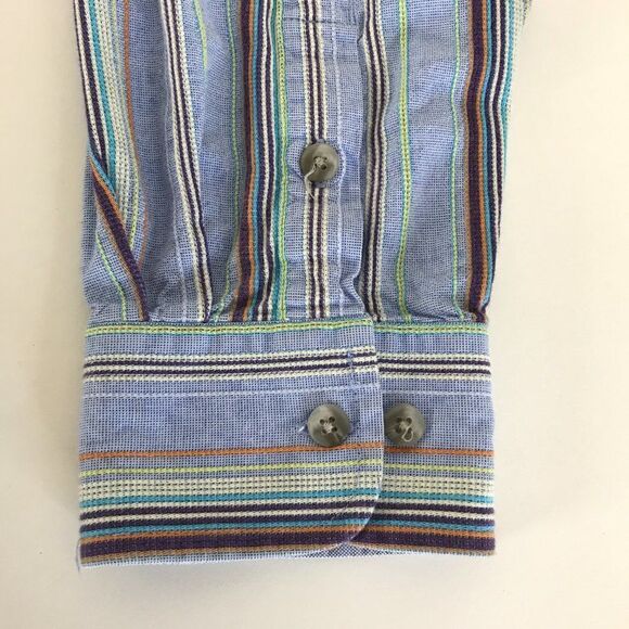 Wrangler 20X Button Down Shirt Mens XL Striped Casual Long Sleeve Cotton Western - Picture 3 of 10